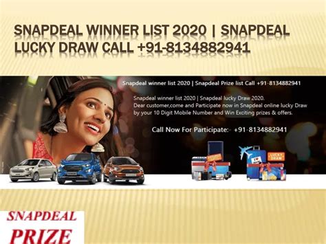 Snapdeal Lucky draw winner 2020 .